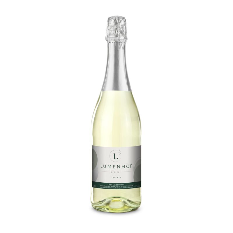 Sekt Cuvée - Flasche klar - Kapselfarbe Silber, 0,75 l
