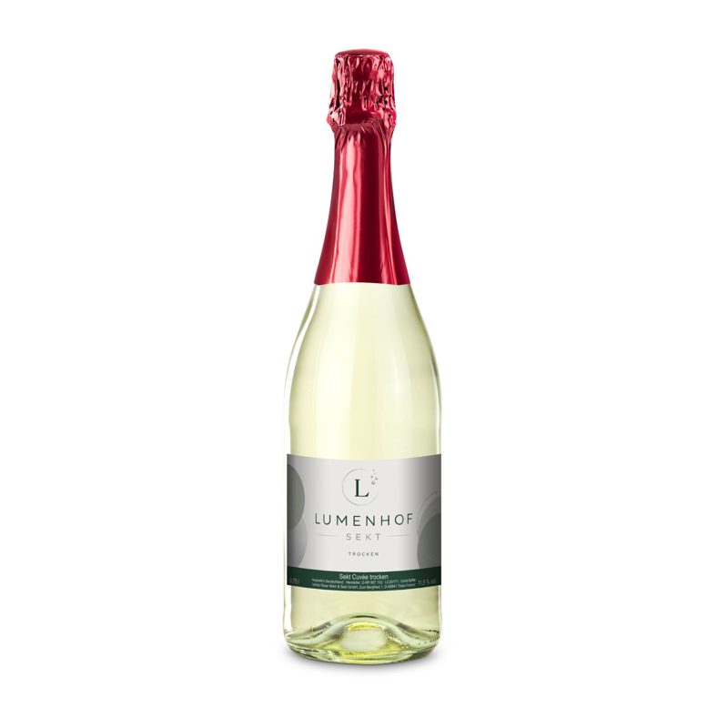 Sekt Cuvée - Flasche klar - Kapselfarbe Rot, 0,75 l