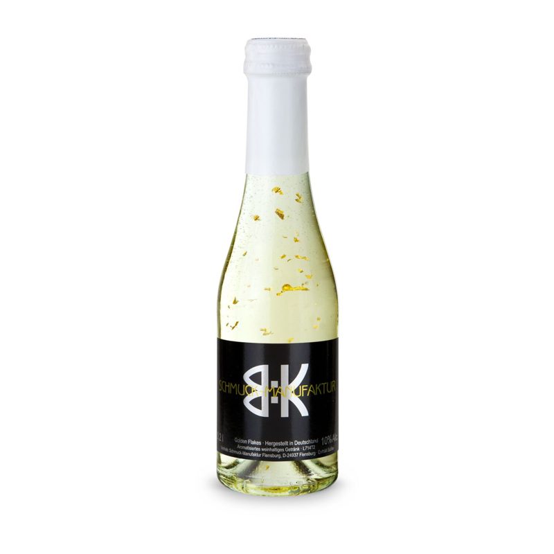 Piccolo Golden Flakes - Flasche klar - Kapselfarbe Weiß, 0,2 l