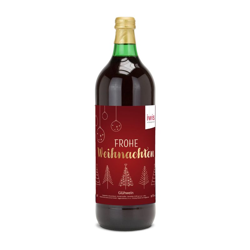Glühwein - Flasche grün, mit Schraubverschluss