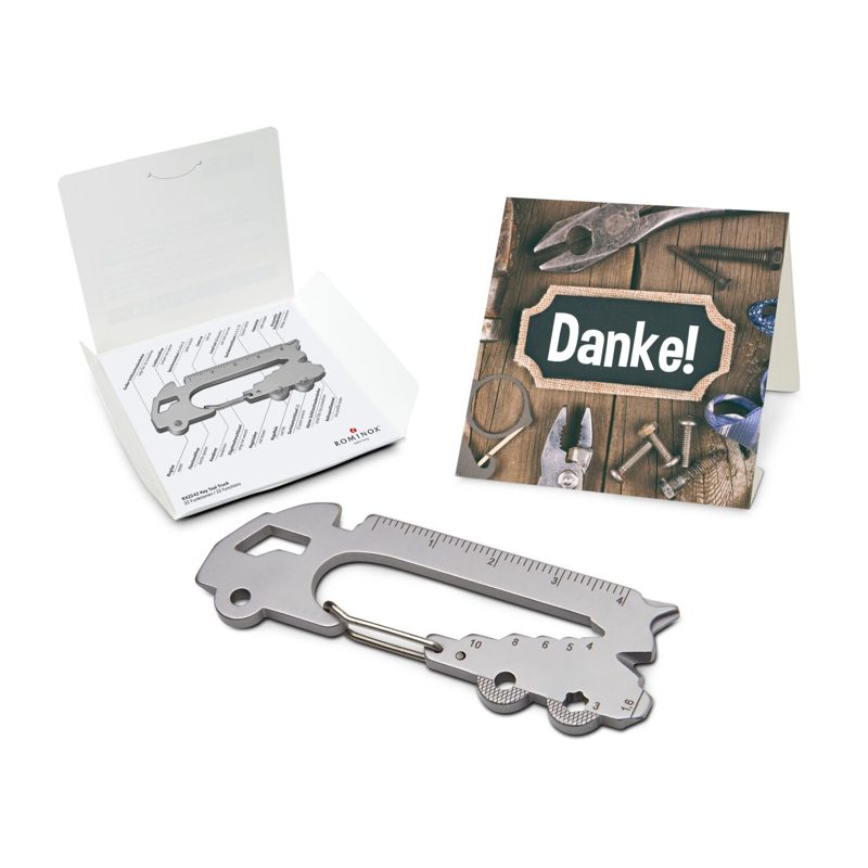 ROMINOX® Key Tool Truck / LKW (22 Funktionen) im Motiv-Mäppchen Danke