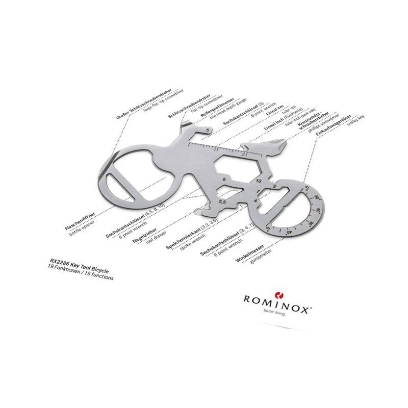ROMINOX® Key Tool Bicycle / Fahrrad (19 Funktionen) im Motiv-Mäppchen – weitere Ansicht