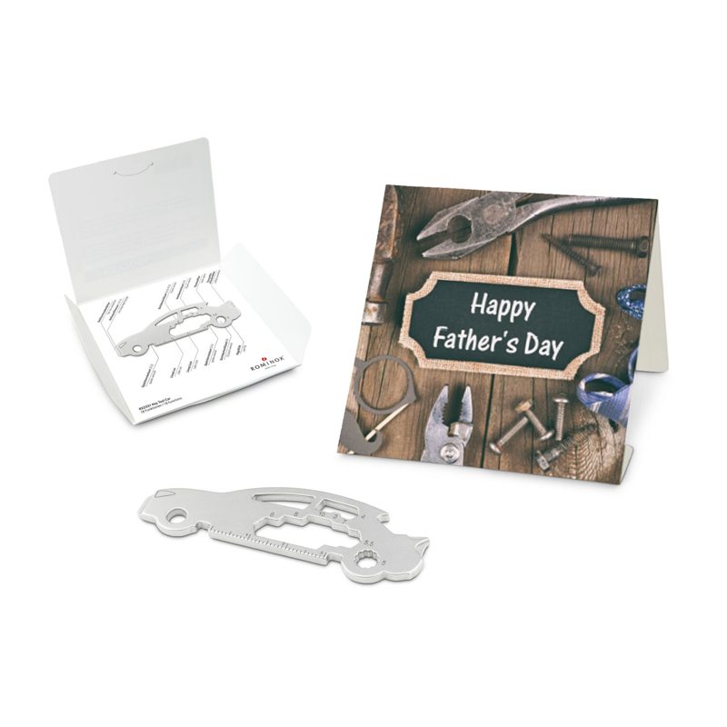 ROMINOX® Key Tool Car/Auto (18 Funktionen) im Motiv-Mäppchen Happy