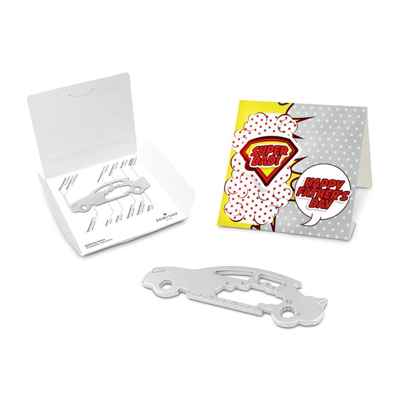 ROMINOX® Key Tool Car/Auto (18 Funktionen) im Motiv-Mäppchen Super Dad