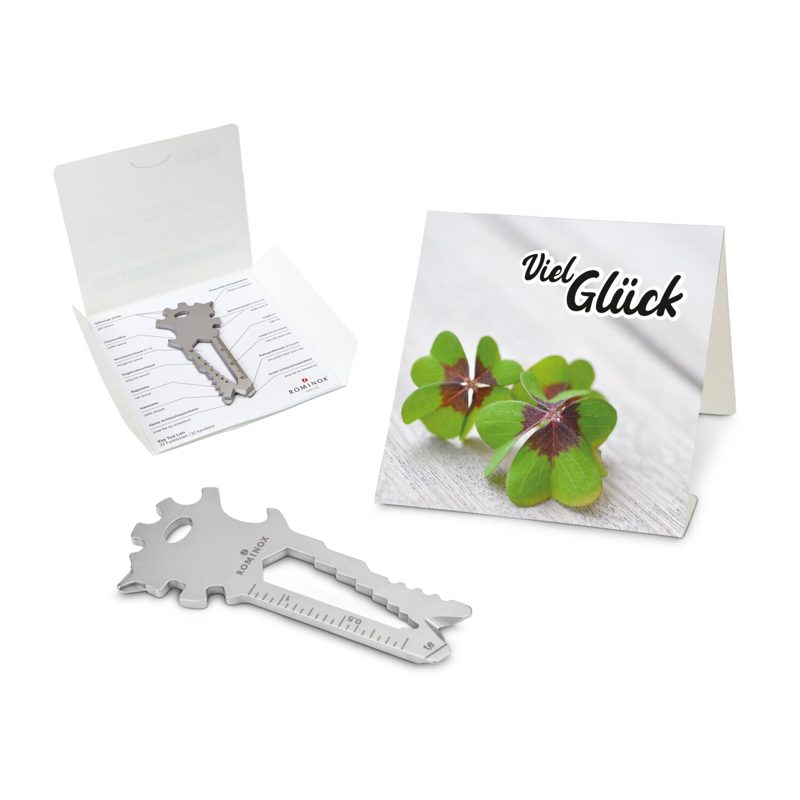 ROMINOX® Key Tool Lion (22 Funktionen) im Motiv-Mäppchen Viel Glück