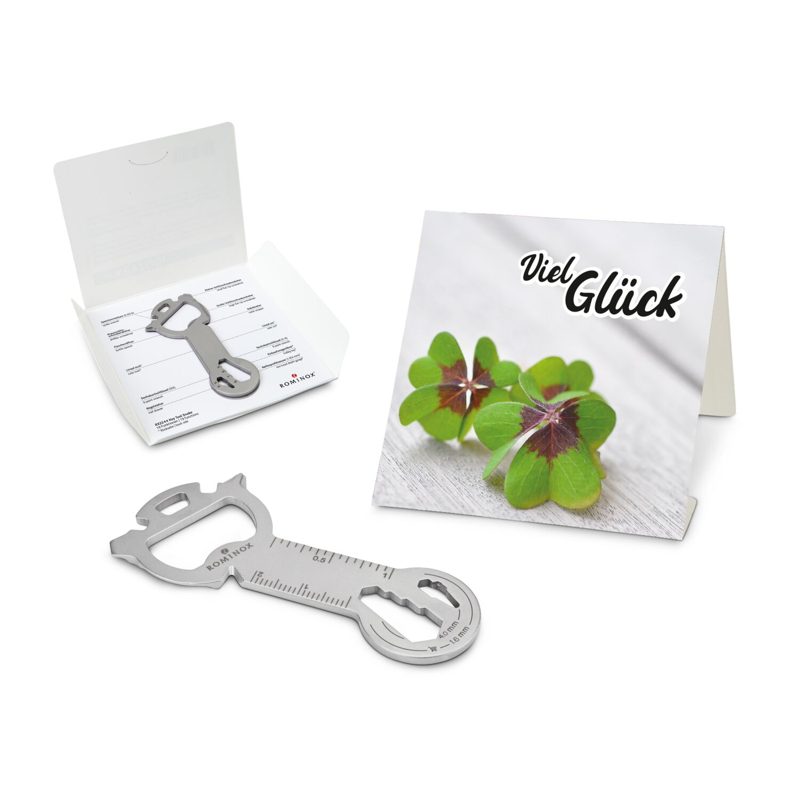 ROMINOX® Key Tool Snake (19 Funktionen) im Motiv-Mäppchen Viel Glück