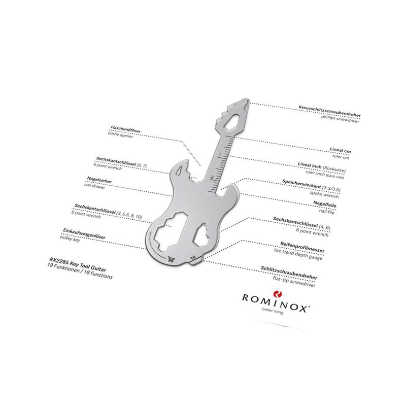 ROMINOX® Key Tool Guitar / Gitarre (19 Funktionen) im Motiv-Mäppchen – weitere Ansicht
