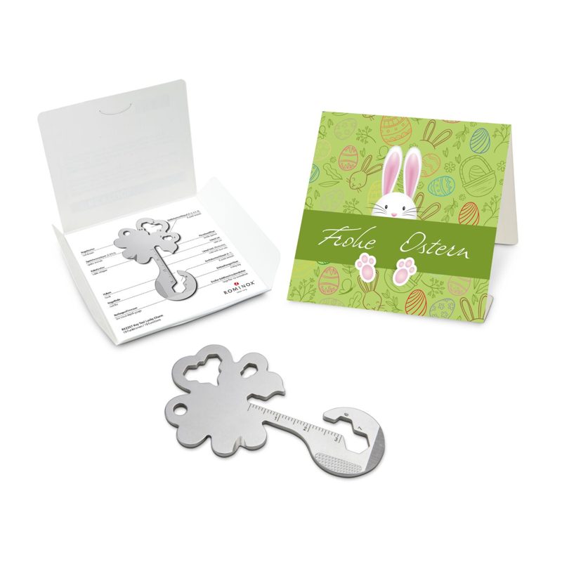 ROMINOX® Key Tool Lucky Charm / Kleeblatt (19 Funktionen) im