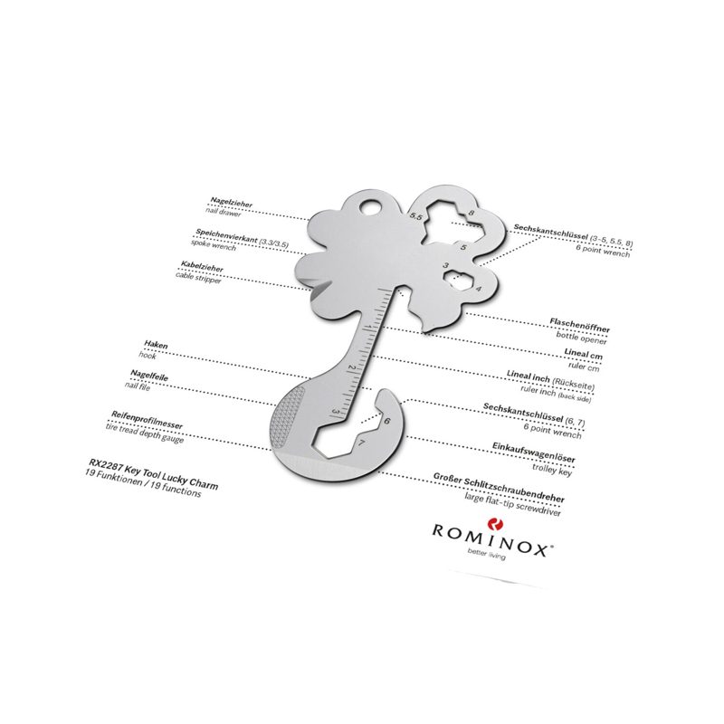 ROMINOX® Key Tool Lucky Charm / Kleeblatt (19 Funktionen) im – weitere Ansicht
