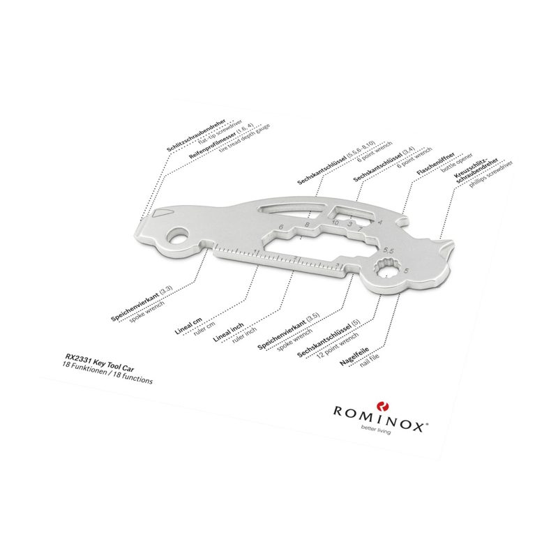 ROMINOX® Key Tool Car/Auto (18 Funktionen) im Motiv-Mäppchen Osterhase – weitere Ansicht