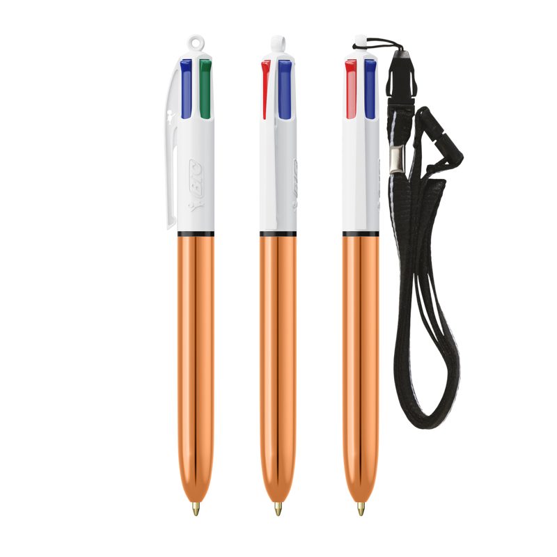 BIC® 4 Colours Shine Kugelschreiber + Lanyard – weitere Ansicht