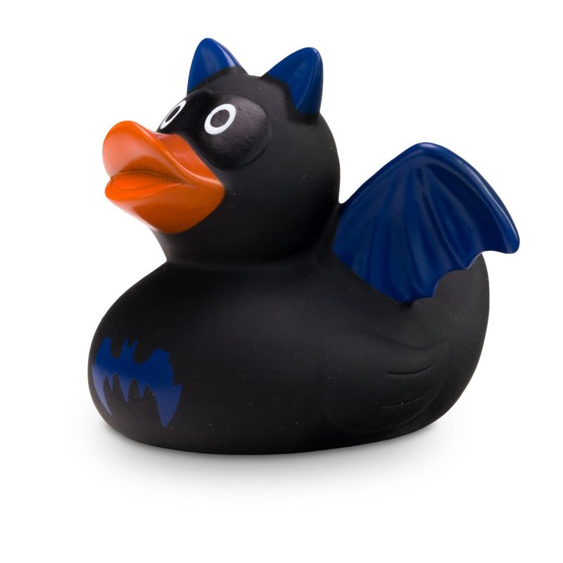 Werbeente Batduck Superheld schwarz-blau