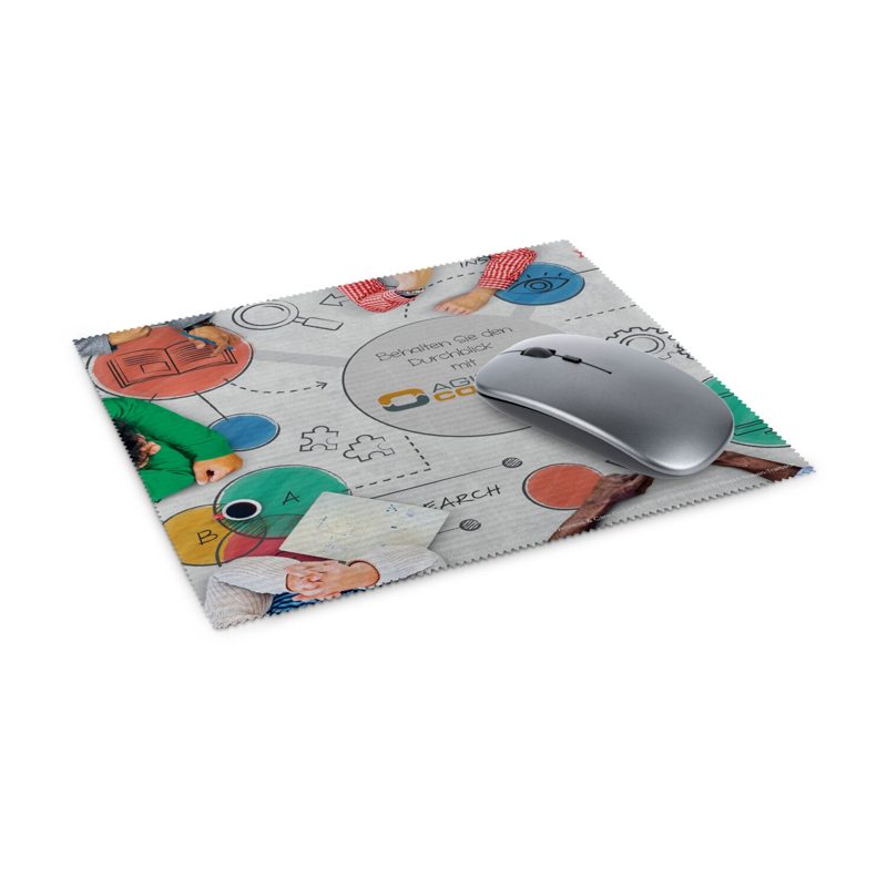Mousepad 4in1 aus Mikrofaser, mit Anti-Rutsch Noppen, 20 x 23 cm