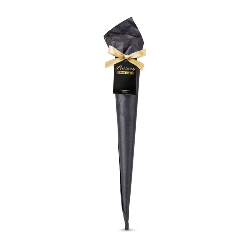 Badesalz Luxury, Duftrichtung Vanille, Geschenktüte in Schwarz