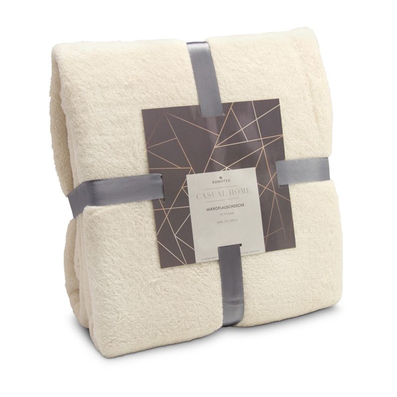 Mikroflauschdecke beige - 150 x 200 cm, 250 g/m²