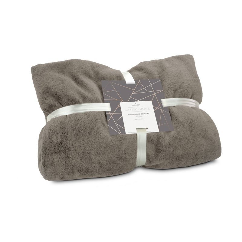 Fernsehdecke Comfort - Grau-Braun - 150 x 200 cm, 230 g/m²