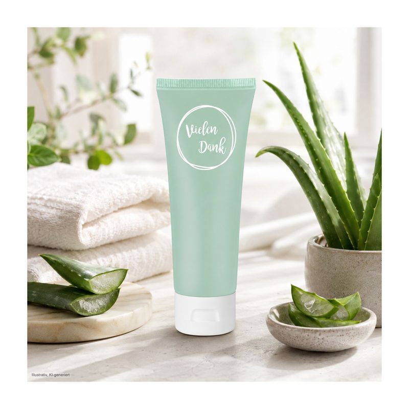Pflegetube Vielen Dank - 75 ml Hand- & Nagelcreme ALOE VERA SENSITIV – weitere Ansicht