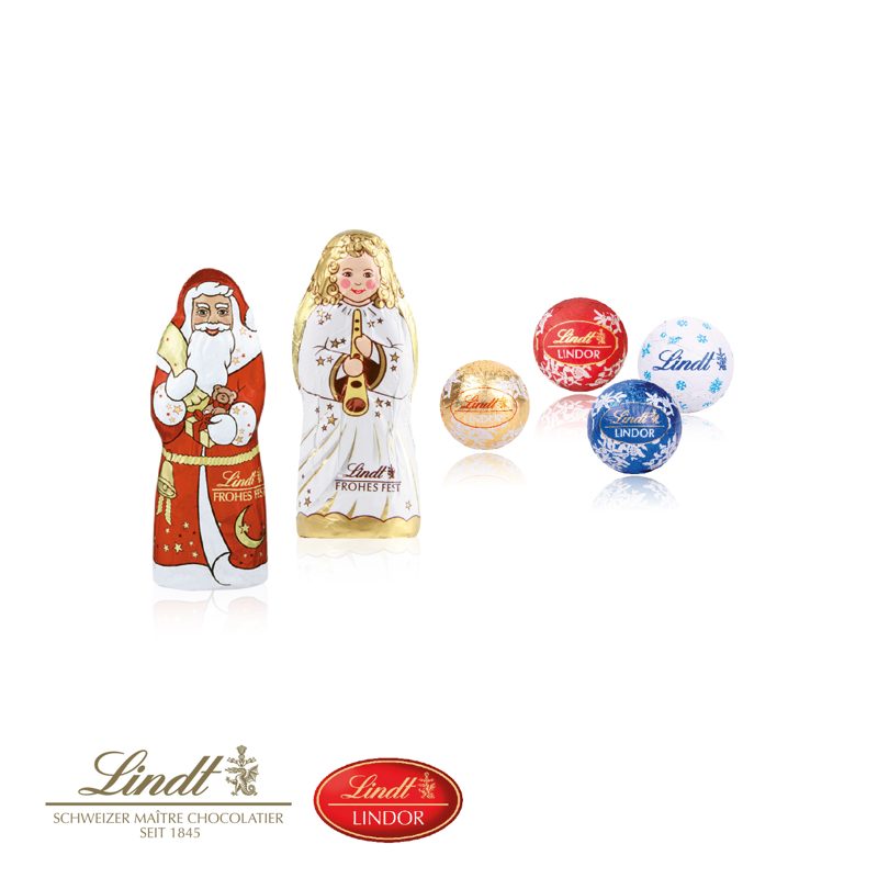 Adventskalender mit Lindt Mix und Gutschein-Option, Inlay aus Papier – weitere Ansicht