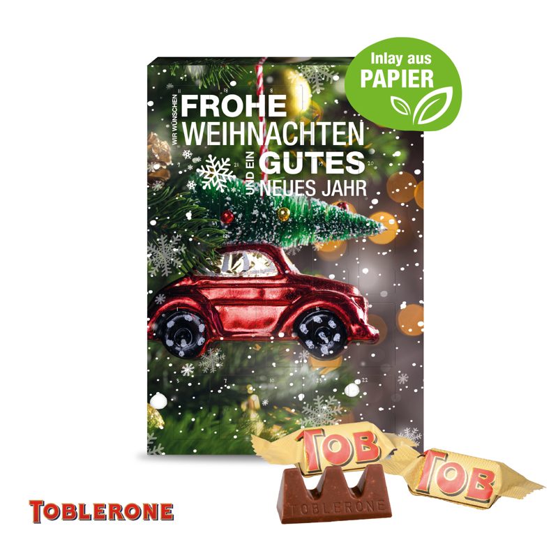 Adventskalender mit TOBLERONE Milch, Inlay aus Papier