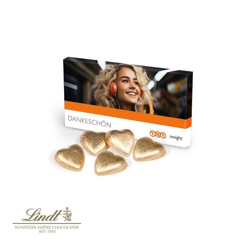 Präsentbox mit Lindt Schokoherzen, Express