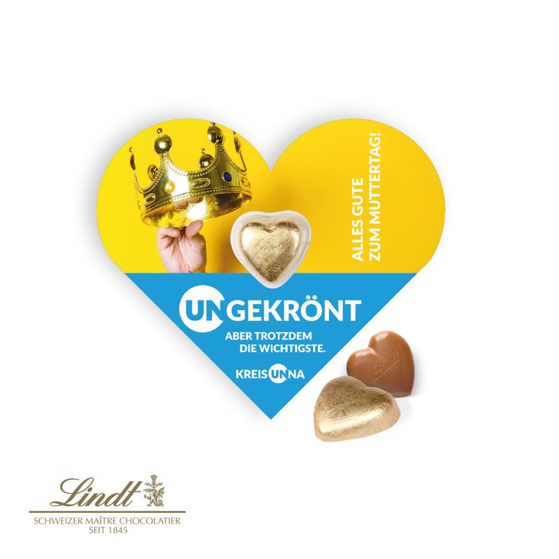 Schokokarte "Herz" mit Lindt Herz