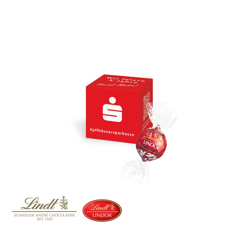 Werbewürfel mit Lindt Lindor Pralinés