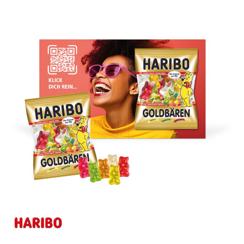 Werbe-Klappkarte mit HARIBO Goldbären