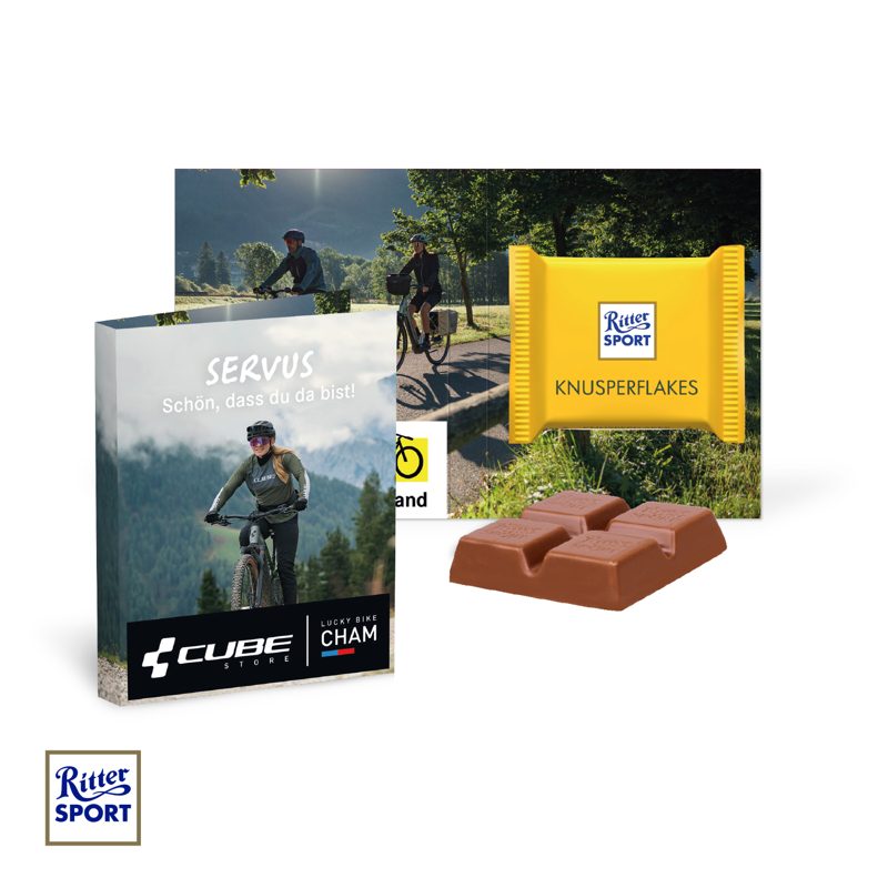 Werbe-Klappkarte mit Ritter SPORT Mini