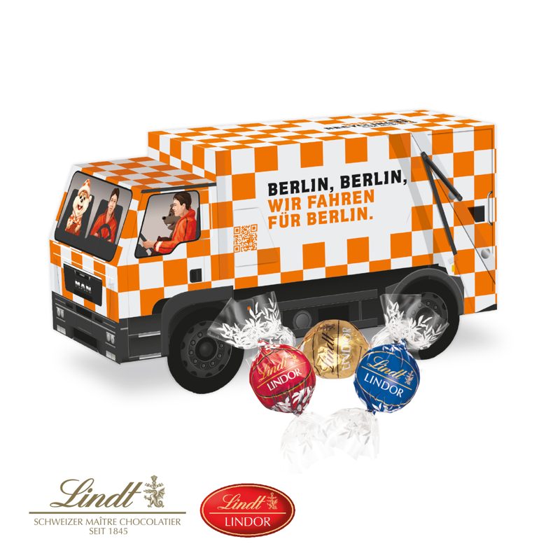 3D Präsent "LKW" mit Lindt Lindor Pralinés