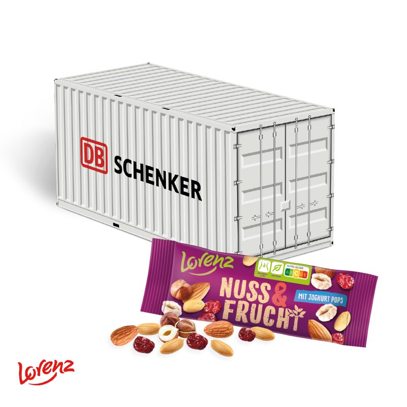 3D Präsent "Container" mit Lorenz Nuss & Frucht