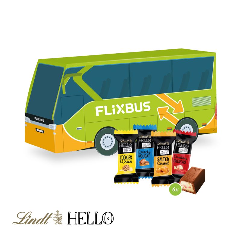 3D Präsent "Bus" mit Lindt HELLO Mini