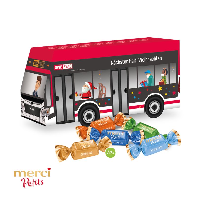 3D Präsent "Bus" mit Merci Petits