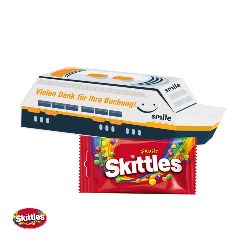 3D Präsent "Schiff" mit Skittles®