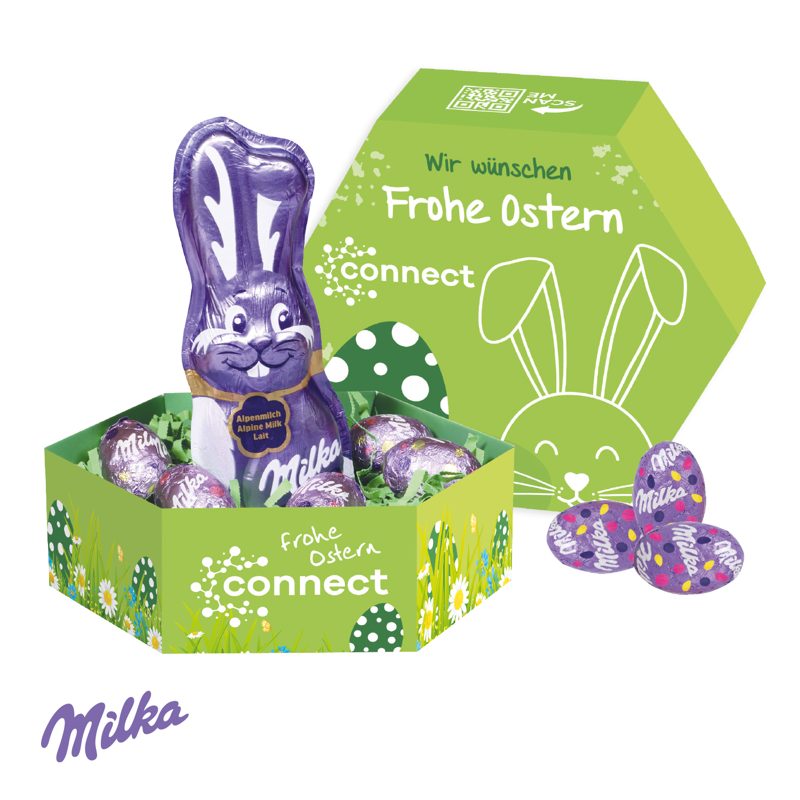 Großes Osternest mit Schokolade von Milka