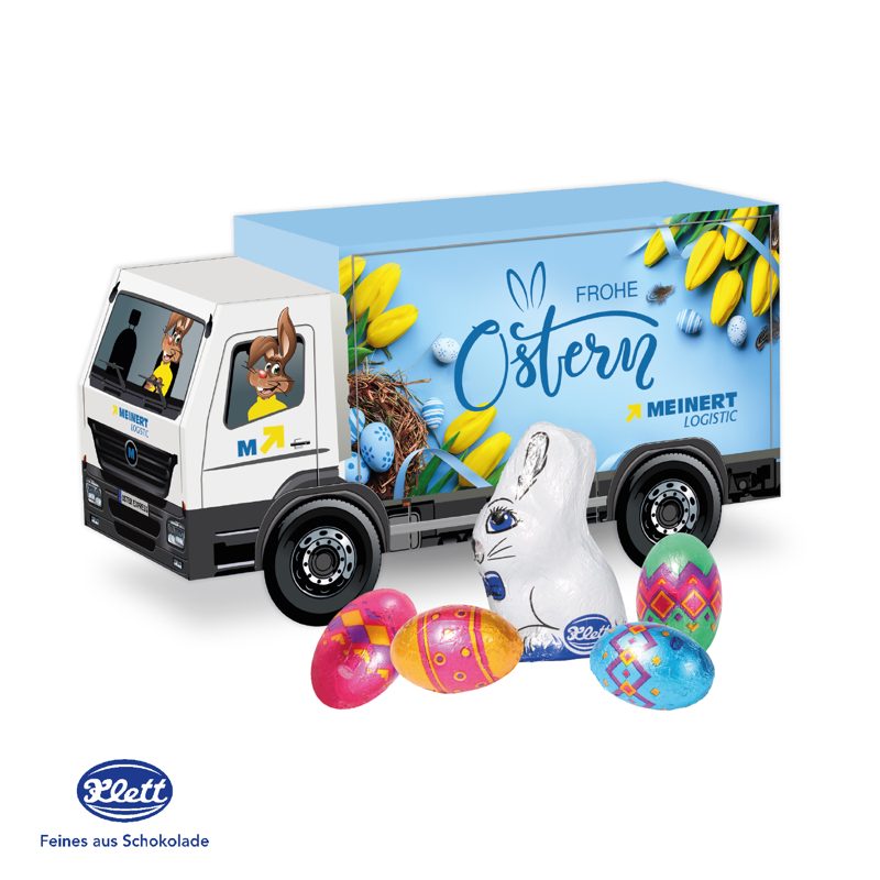 3D Präsent "LKW" Ostern mit Schokoladenmischung von Klett