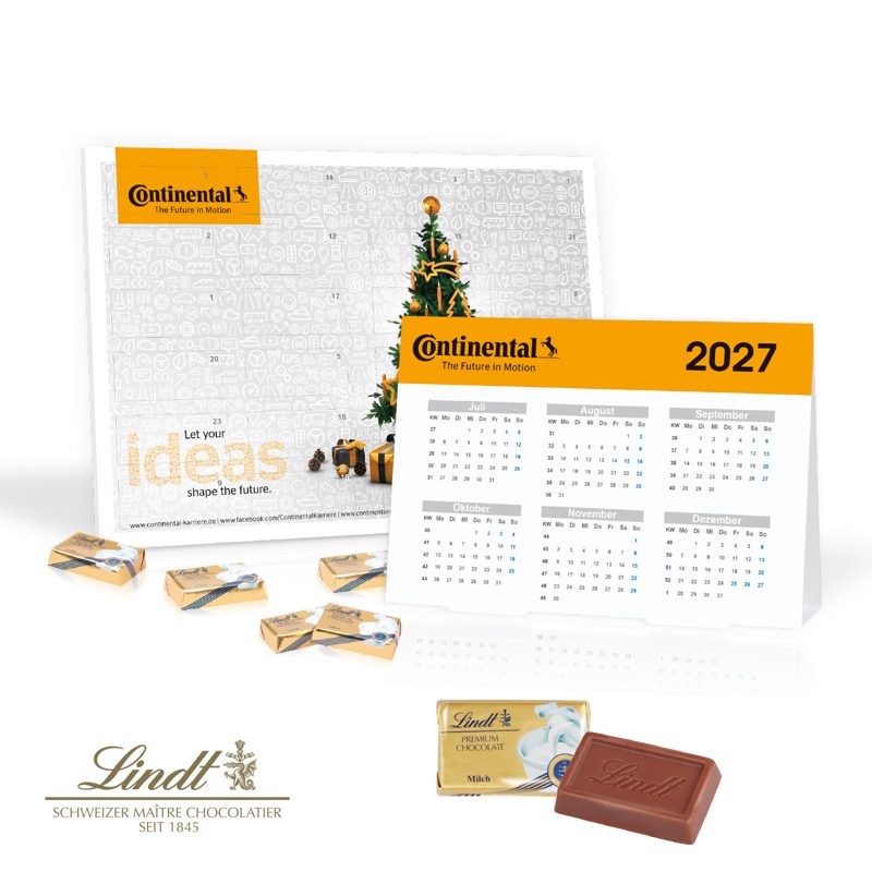 „2 in 1“ Marken-Adventskalender Lindt Schokolade mit Jahresplaner