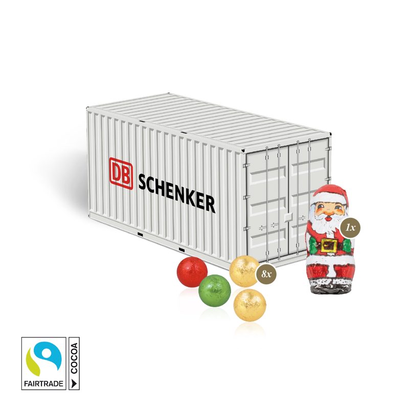 3D Präsent "Container" mit Fairtrade® Schokolade