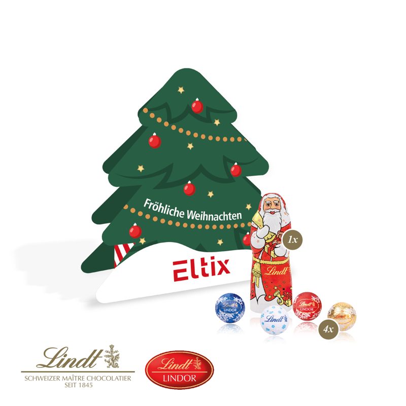 Präsent Tannenbaum mit Lindt Minis und Nikolaus