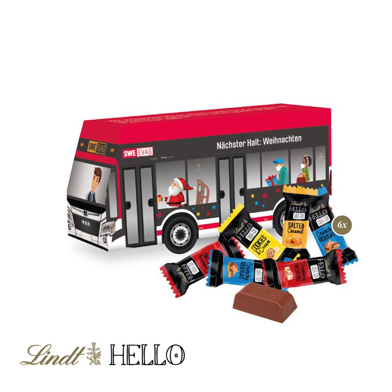 3D Präsent "Bus" mit Lindt HELLO