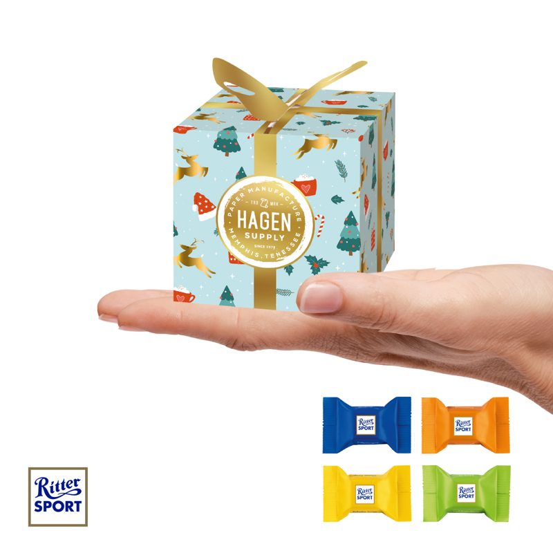 Präsent "Feine Bescherung" mit Ritter SPORT Schokowürfel