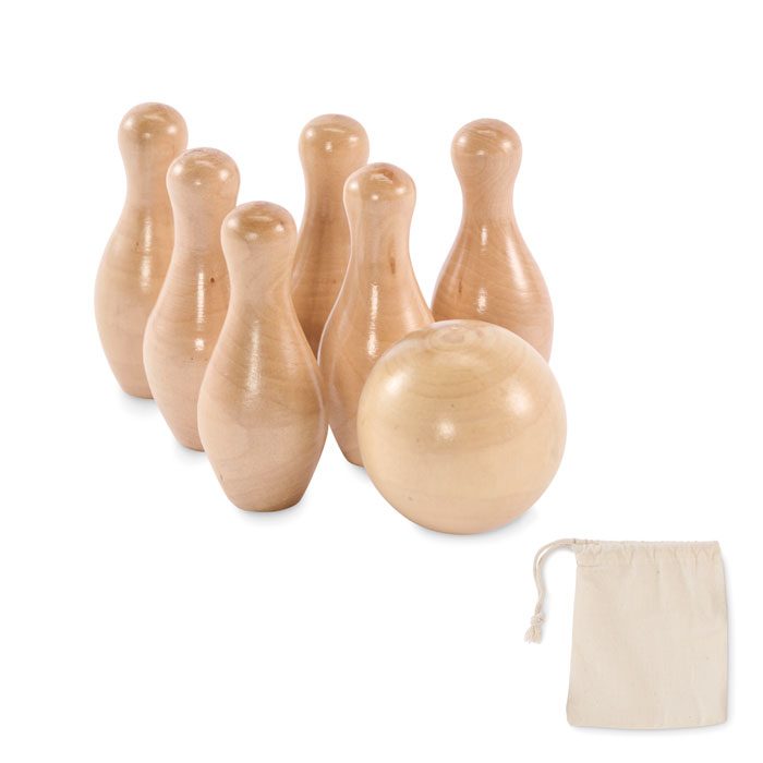 Mini-Bowling-Set Kiefernholz Bolito