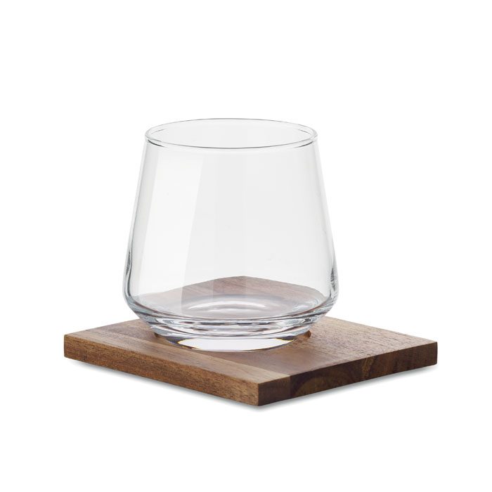 Glas mit Untersetzer Drinks