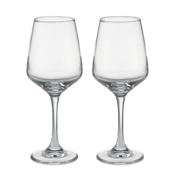 Set mit 2 Weingläsern Cheers