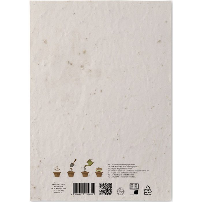 Din A5 Wildblumen-Samenpapier Aside – weitere Ansicht