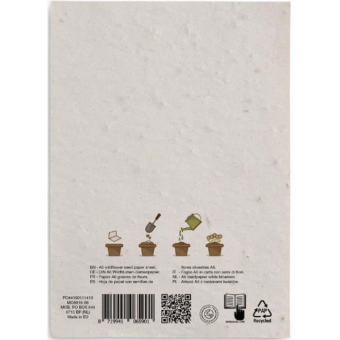 Din A6 Wildblumen-Samenpapier Asido – weitere Ansicht