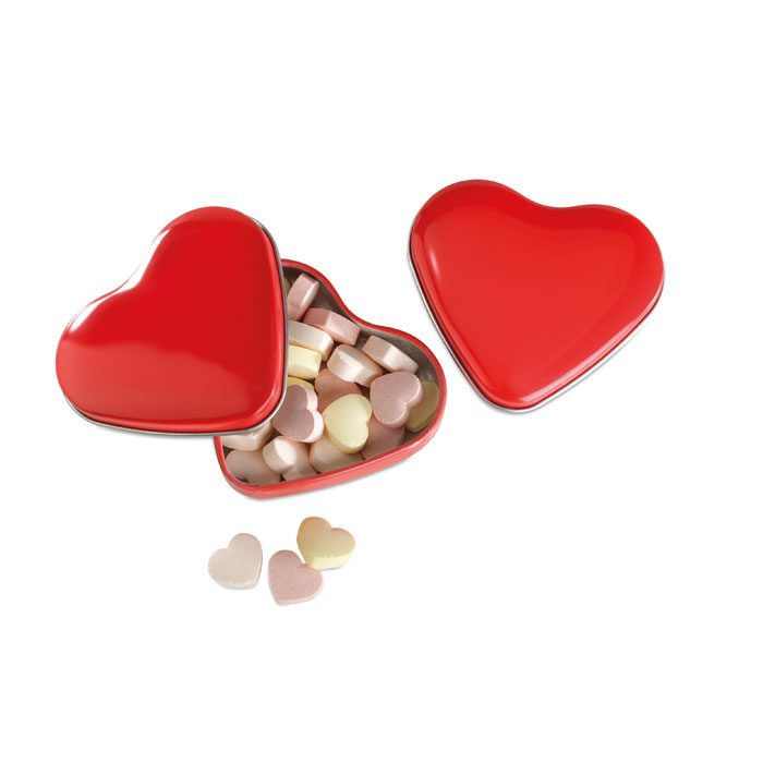 Herzdose mit Bonbons Lovemint