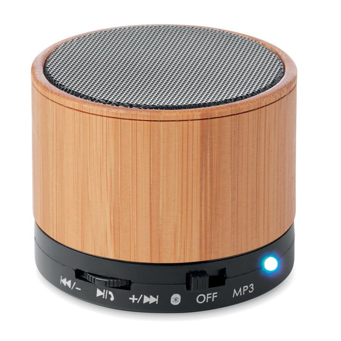 Runder wireless Lautsprecher Round Bamboo