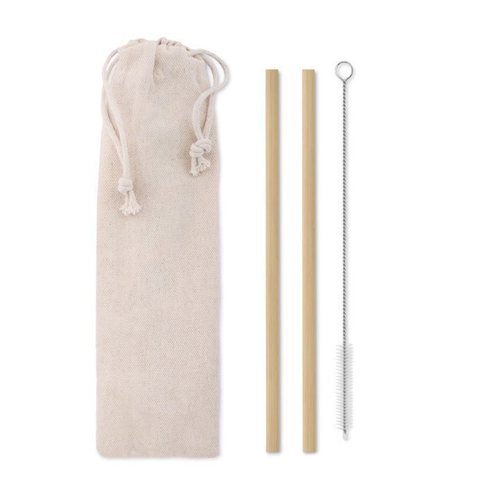 Bambus Trinkhalme-Set Natural Straw