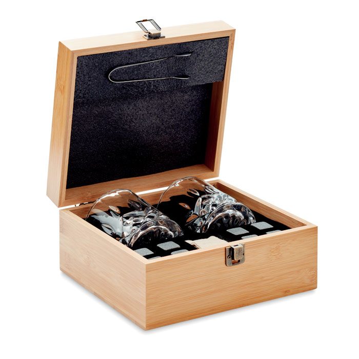 Whisky Set in Bambus Box Inverness