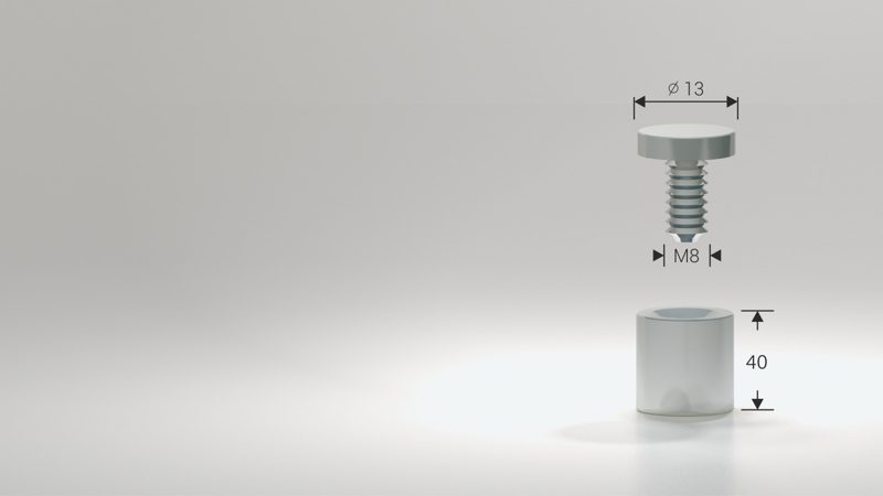 Abstandhalter Messing verchromt 13 × 40